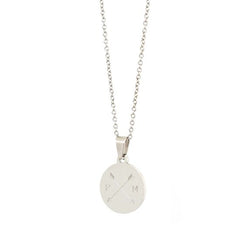 Engraved necklace silver - double arrow &amp; 2 initials