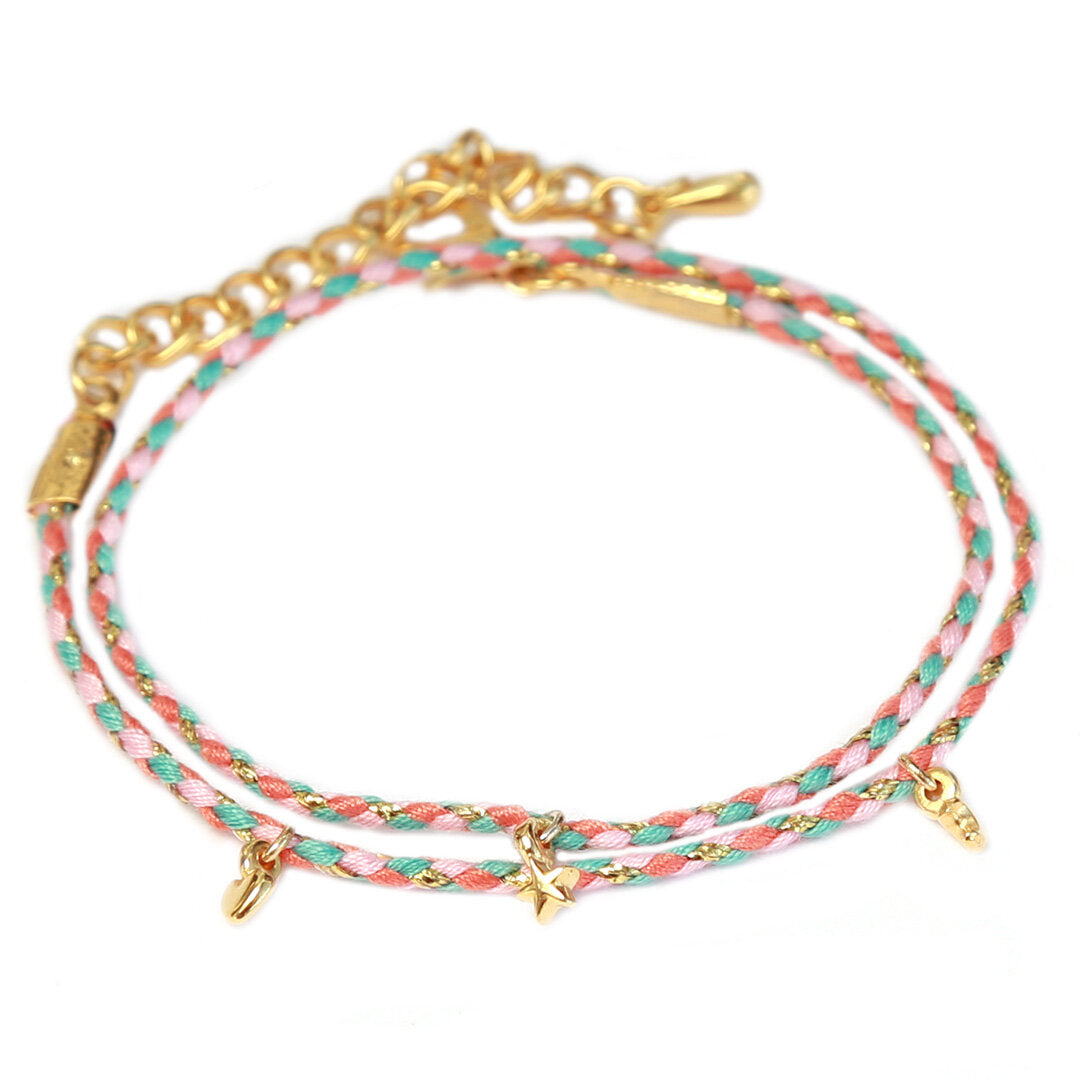 Wrap bracelet pastel moon star heart