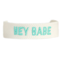 Geweven armband hey babe turquoise