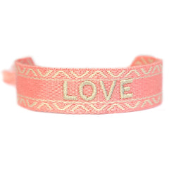 Gewebtes armband love peach