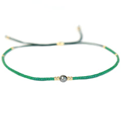 Miyuki armband green stone