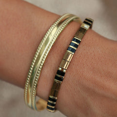 Gouden bangle double dots