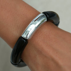 Bracelet penne black silver