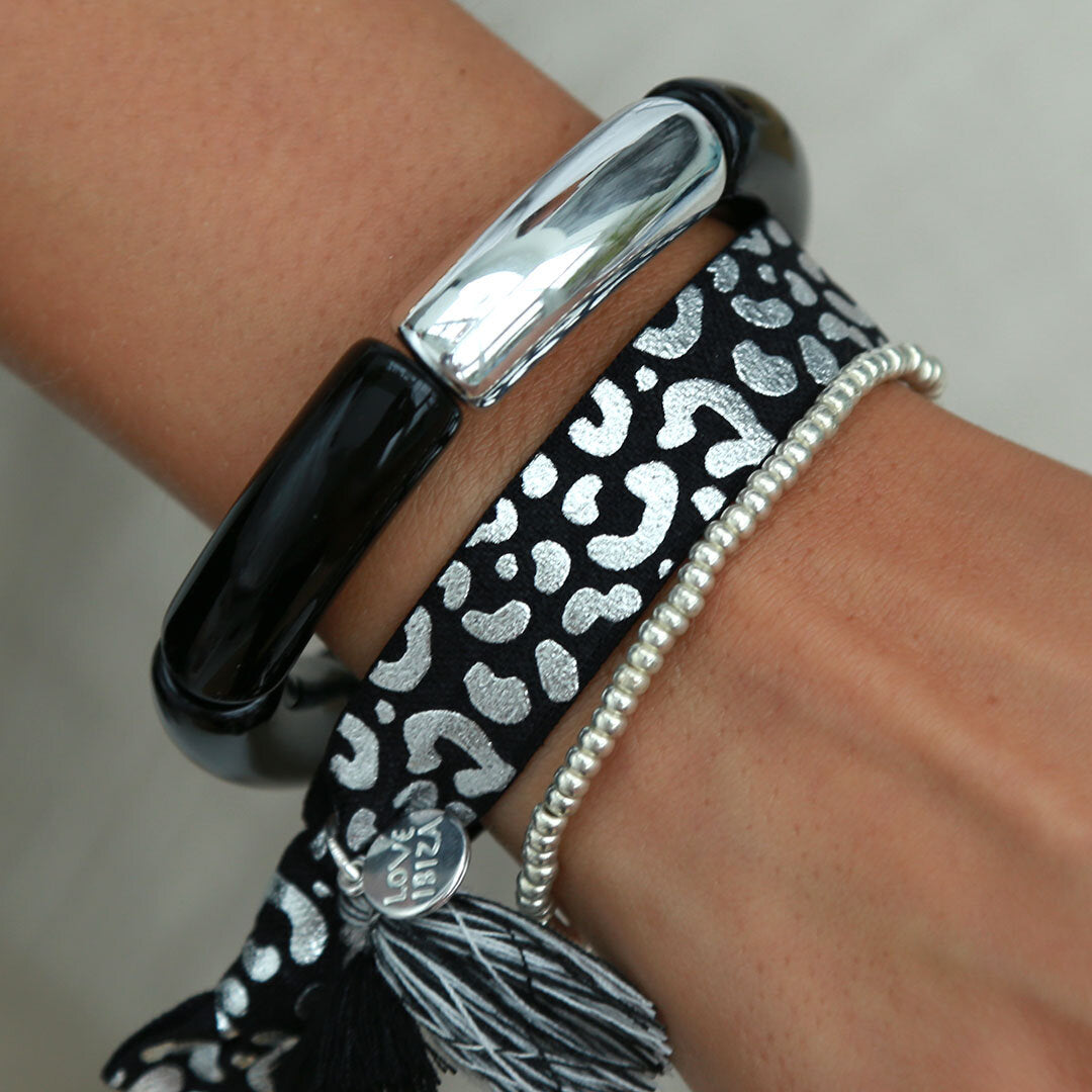 Armband penne schwarz silber