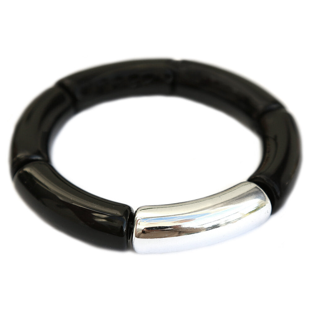 Armband penne schwarz silber