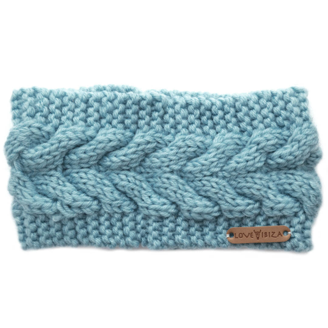 Gestricktes Stirnband blau