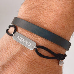 Engraved name bracelet man