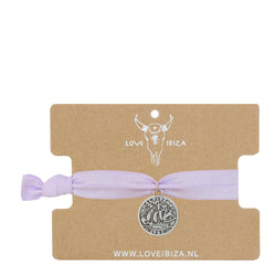 Bracelet Ibiza lilas coin argent