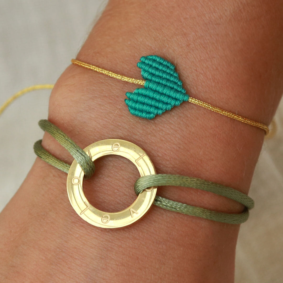 Armband circle love olive