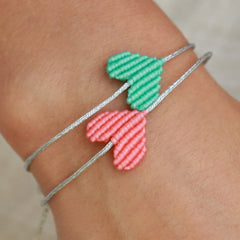 Bracelet turquoise heart argent