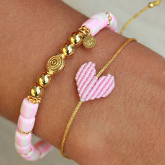 Armband baby pink heart