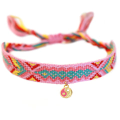 Anklet cotton yin yang pink