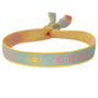 Geweven armbandje good vibes neon