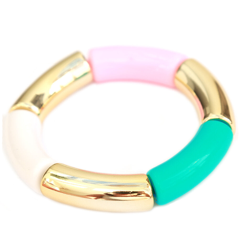 Bracelet penne white turquoise gold