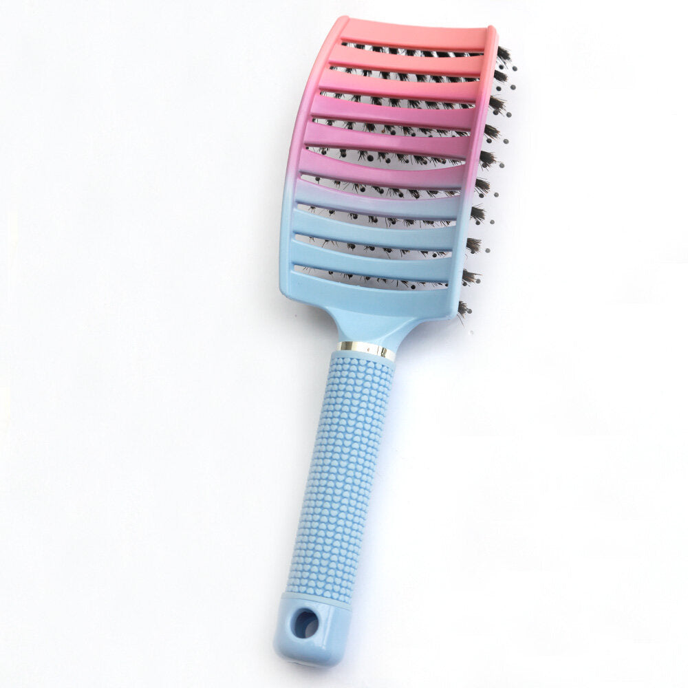 Anti-tangle hairbrush pastel ombre