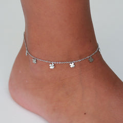 Anklet clover silver