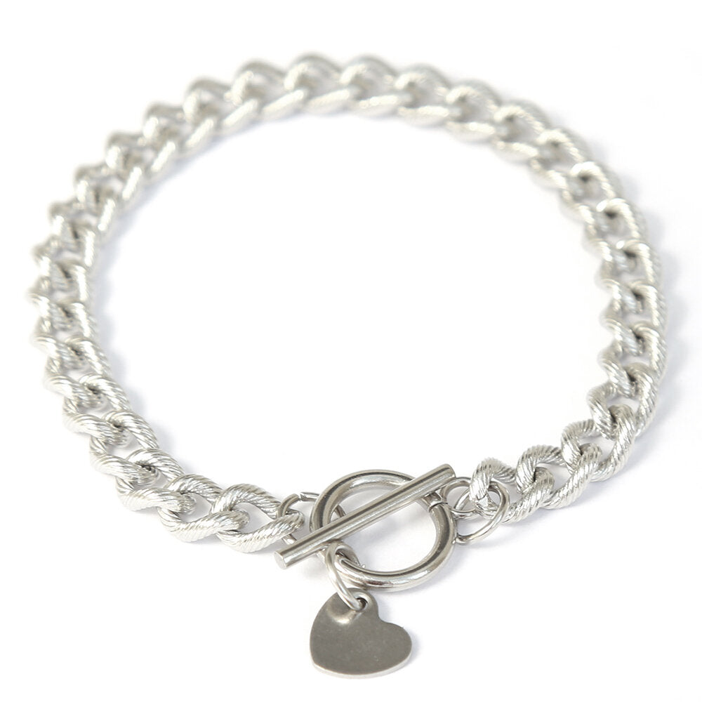 Bracelet en argent chain heart