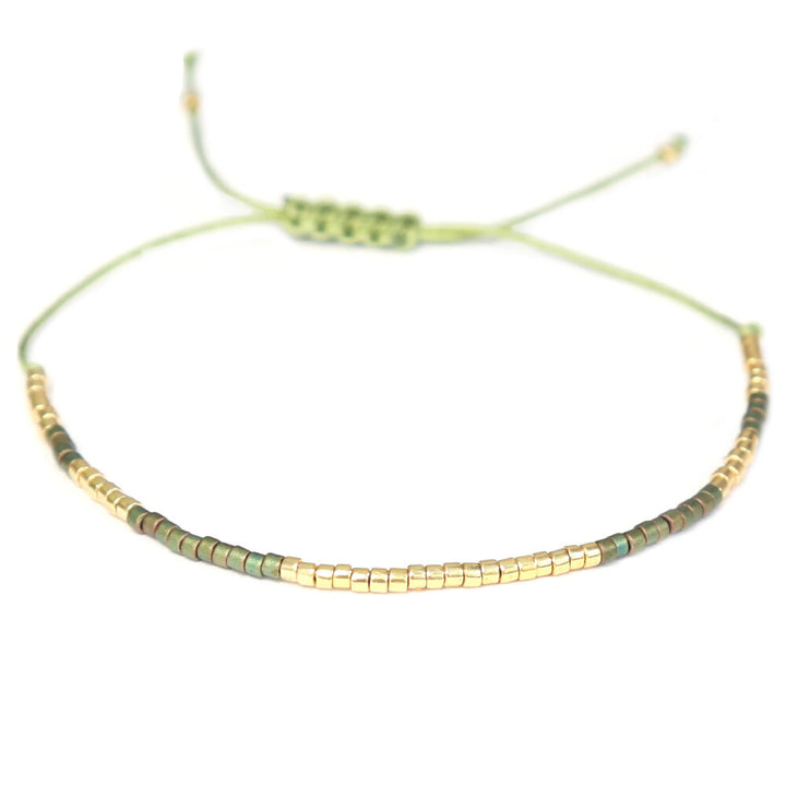 Miyuki armband olive gold