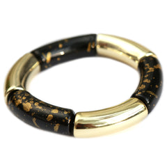 Bracelet penne black gold flakes